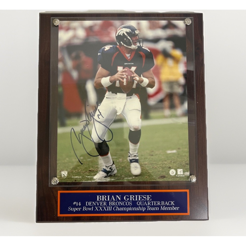 Brian Griese #14 NFL Signed Denver Broncos Photo Plaque 13"x10 Super Bowl XXXIII